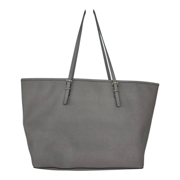$298 Michael Kors Signature Tote Handbag Jetset Studded Women Leather Gray Rare - Picture 2 of 16